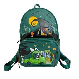 Disney Her Universe Nightmare Before Christmas Mini Backpack 12" x 9" Green Camp